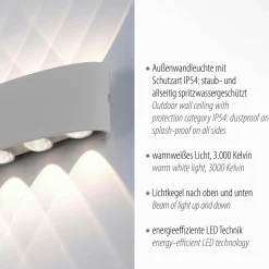 Paul Neuhaus LED-Wandleuchte 10flg silberfarben