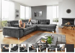 Polstergarnitur schwarz