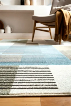 Ragolle Webteppich grünblauweiß