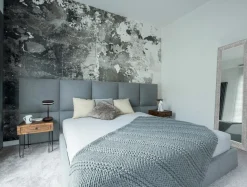 Rahmenspiegel mit Facette schwarzsilberfarben