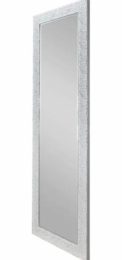 Rahmenspiegel mit Facette weißsilberfarben