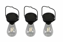 Reality Leuchten LED-Solar-Pendelleuchte 3flg schwarz