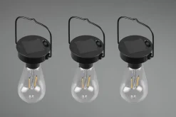 Reality Leuchten LED-Solar-Pendelleuchte 3flg schwarz
