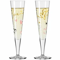 Ritzenhoff Cristal 2er Champagnerglas 205ml grauschwarzgoldfarbenpink