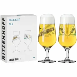 Ritzenhoff Cristal 2er Pilsglas 370ml goldfarbenschwarzgrün