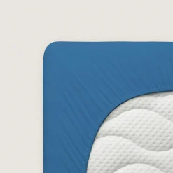schlafgut Casual-Spannbettlaken blau