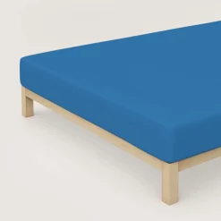 schlafgut Pure-Spannbettlaken blau