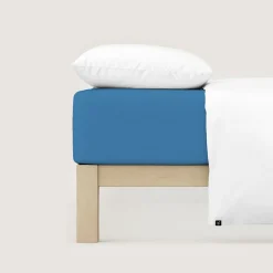 schlafgut Pure-Spannbettlaken blau