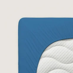 schlafgut Pure-Spannbettlaken blau
