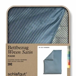 schlafgut WOVEN-FADE-Bettbezug blau