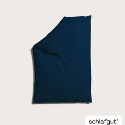 schlafgut WOVEN-FADE-Bettbezug blauschwarz