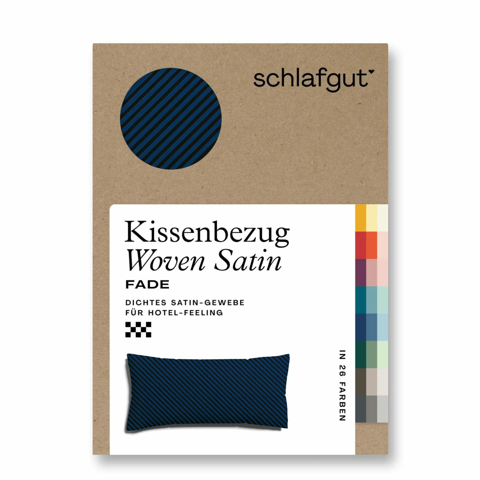 schlafgut WOVEN-FADE-Kissenbezug blauschwarz
