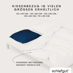 schlafgut WOVEN-FADE-Kissenbezug blauschwarz