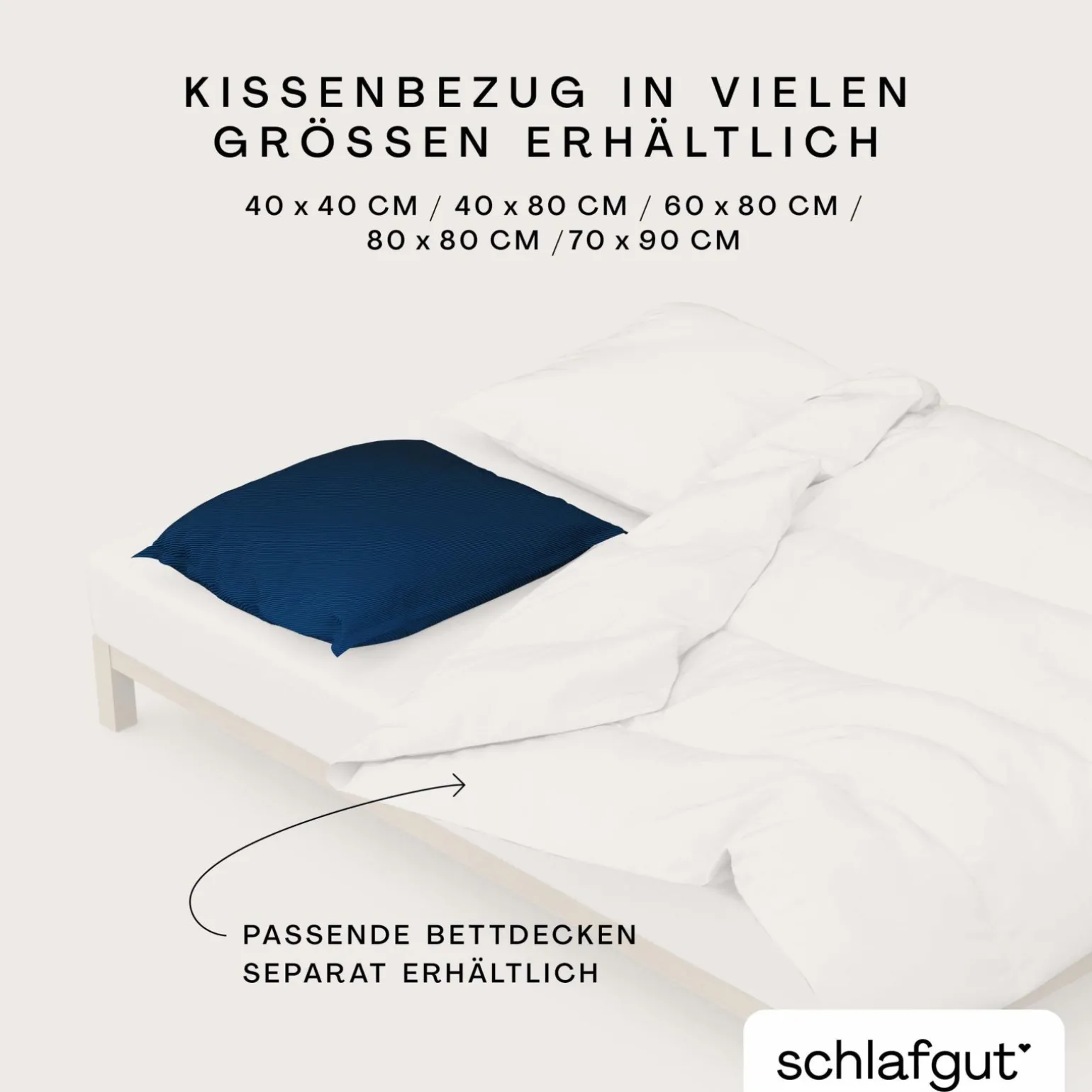 schlafgut WOVEN-FADE-Kissenbezug blauschwarz