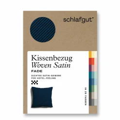schlafgut WOVEN-FADE-Kissenbezug blauschwarz