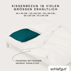 schlafgut WOVEN-FADE-Kissenbezug blau