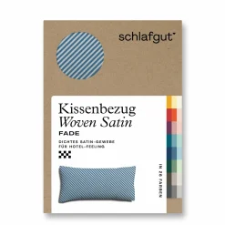 schlafgut WOVEN-FADE-Kissenbezug blau