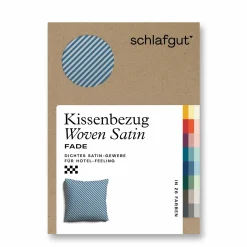 schlafgut WOVEN-FADE-Kissenbezug blau