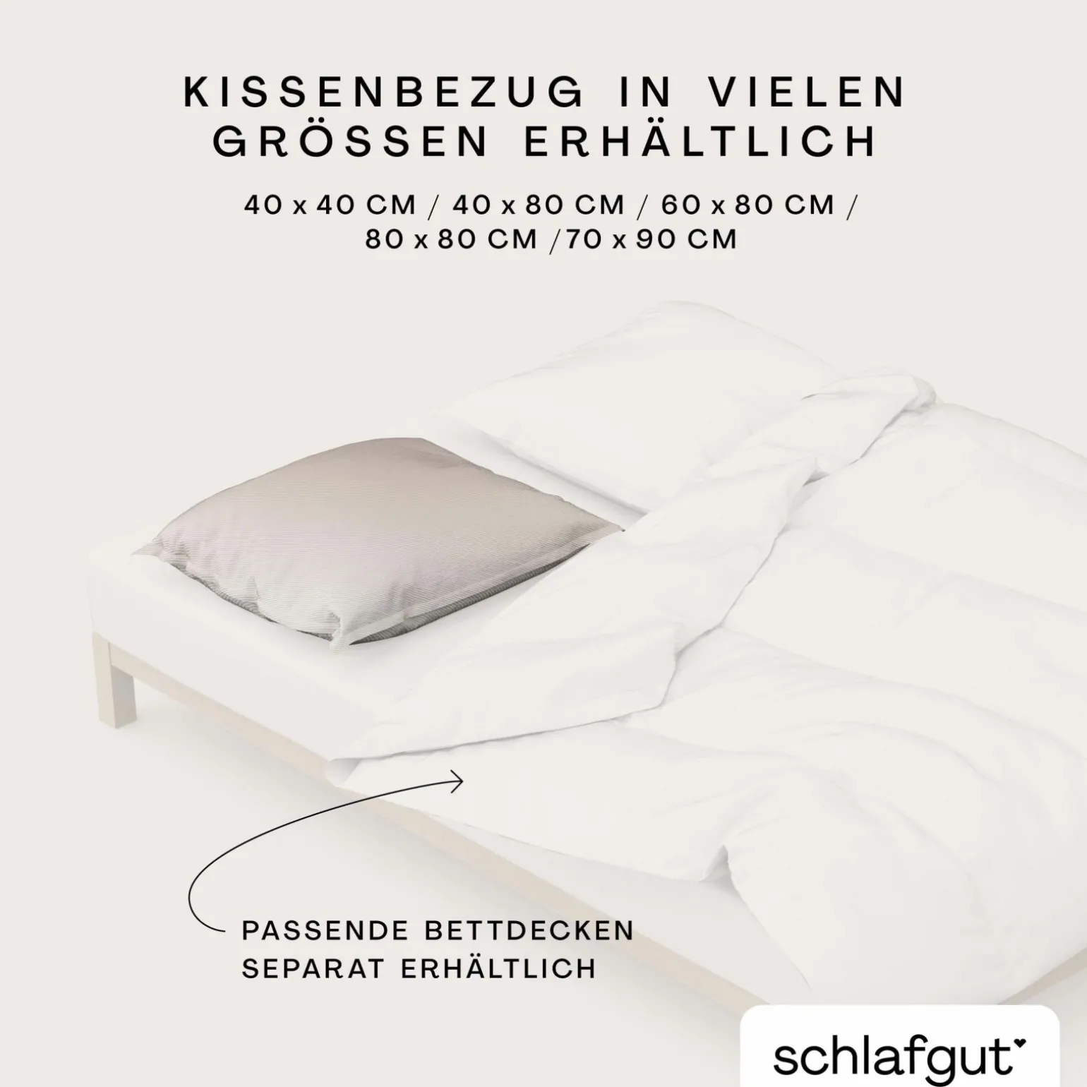 schlafgut WOVEN-FADE-Kissenbezug weißbeige