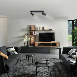 SCHÖNER WOHNEN LED-Deckenleuchte 2flg schwarz