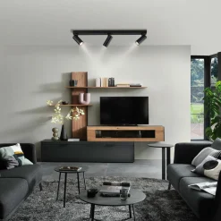 SCHÖNER WOHNEN LED-Deckenleuchte 3flg schwarz