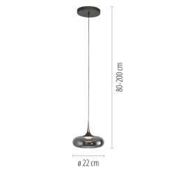 SCHÖNER WOHNEN LED-Pendelleuchte 1flg grau