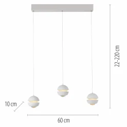 SCHÖNER WOHNEN LED-Pendelleuchte 3flg weiß