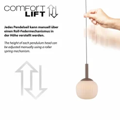 SCHÖNER WOHNEN LED-Pendelleuchte 3flg braun