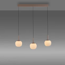 SCHÖNER WOHNEN LED-Pendelleuchte 3flg braun