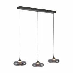 SCHÖNER WOHNEN LED-Pendelleuchte 3flg grau