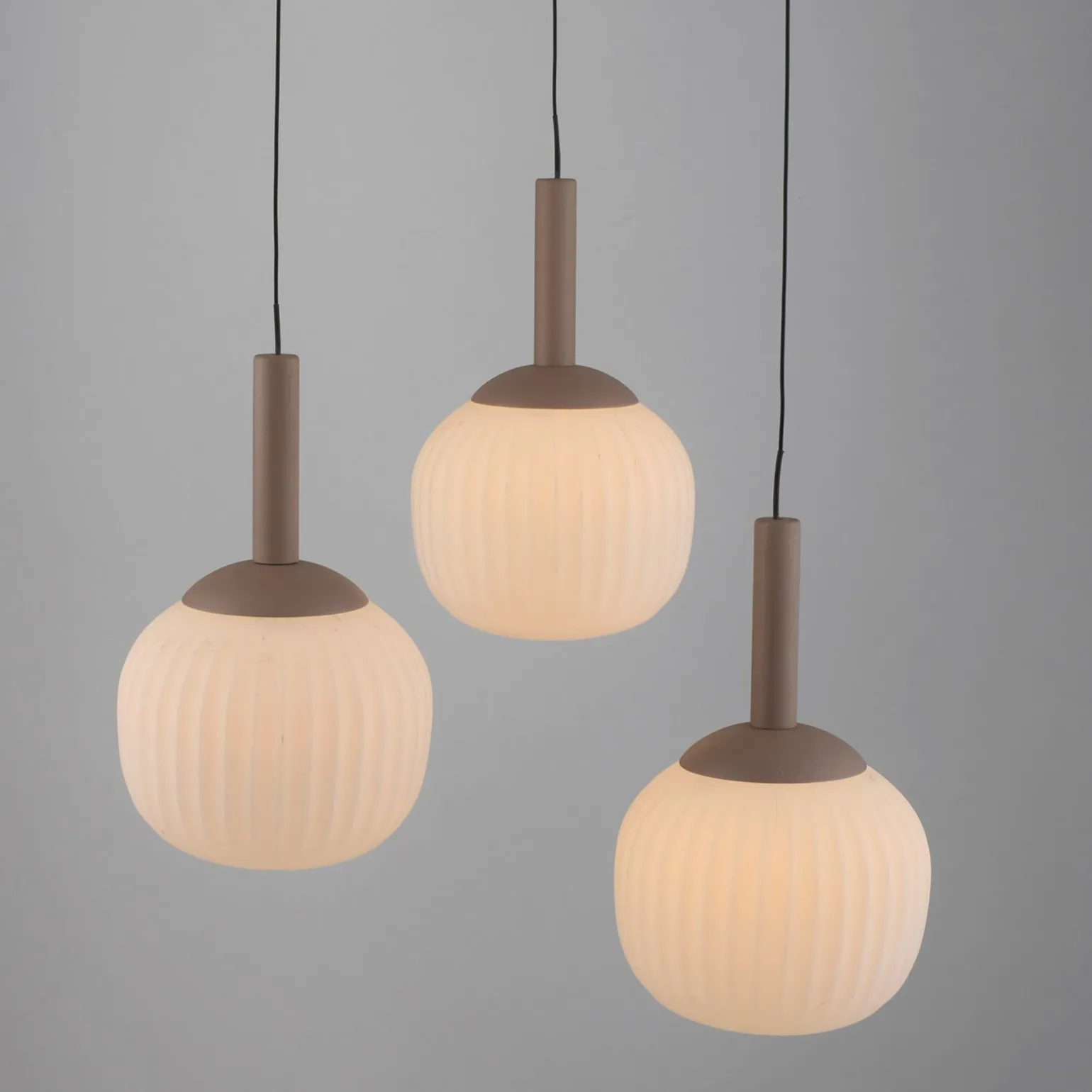 SCHÖNER WOHNEN LED-Pendelleuchte 3flg braun