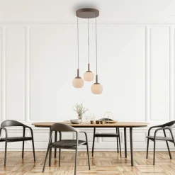 SCHÖNER WOHNEN LED-Pendelleuchte 3flg braun