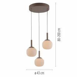 SCHÖNER WOHNEN LED-Pendelleuchte 3flg braun