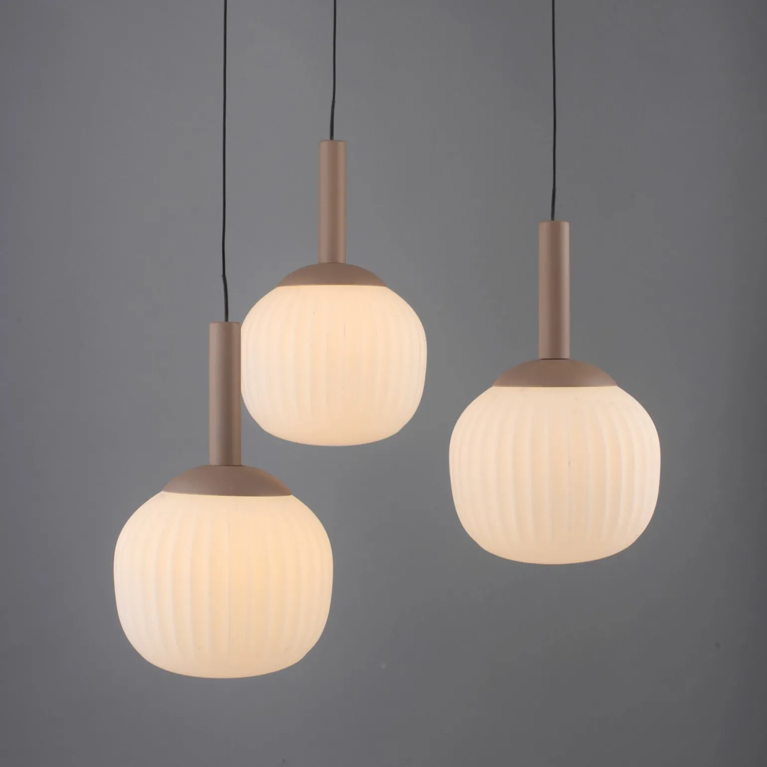 SCHÖNER WOHNEN LED-Pendelleuchte 3flg braun