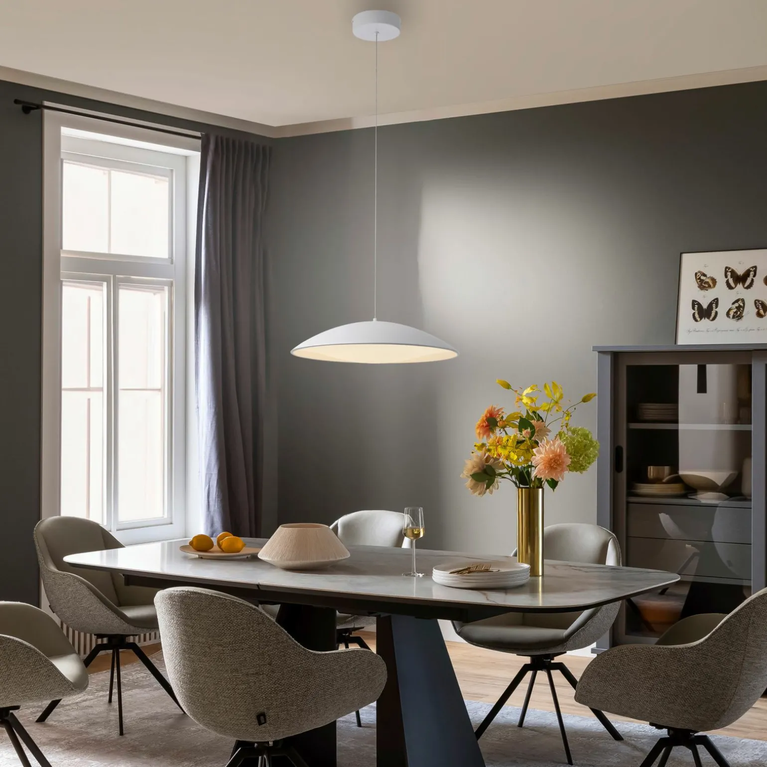 SCHÖNER WOHNEN LED-Pendelleuchte 1flg weiß