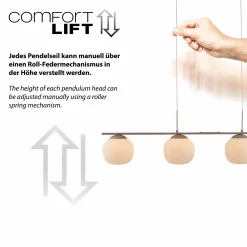 SCHÖNER WOHNEN LED-Pendelleuchte 4flg braun