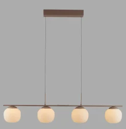 SCHÖNER WOHNEN LED-Pendelleuchte 4flg braun