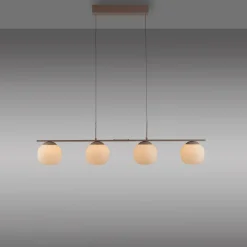 SCHÖNER WOHNEN LED-Pendelleuchte 4flg braun