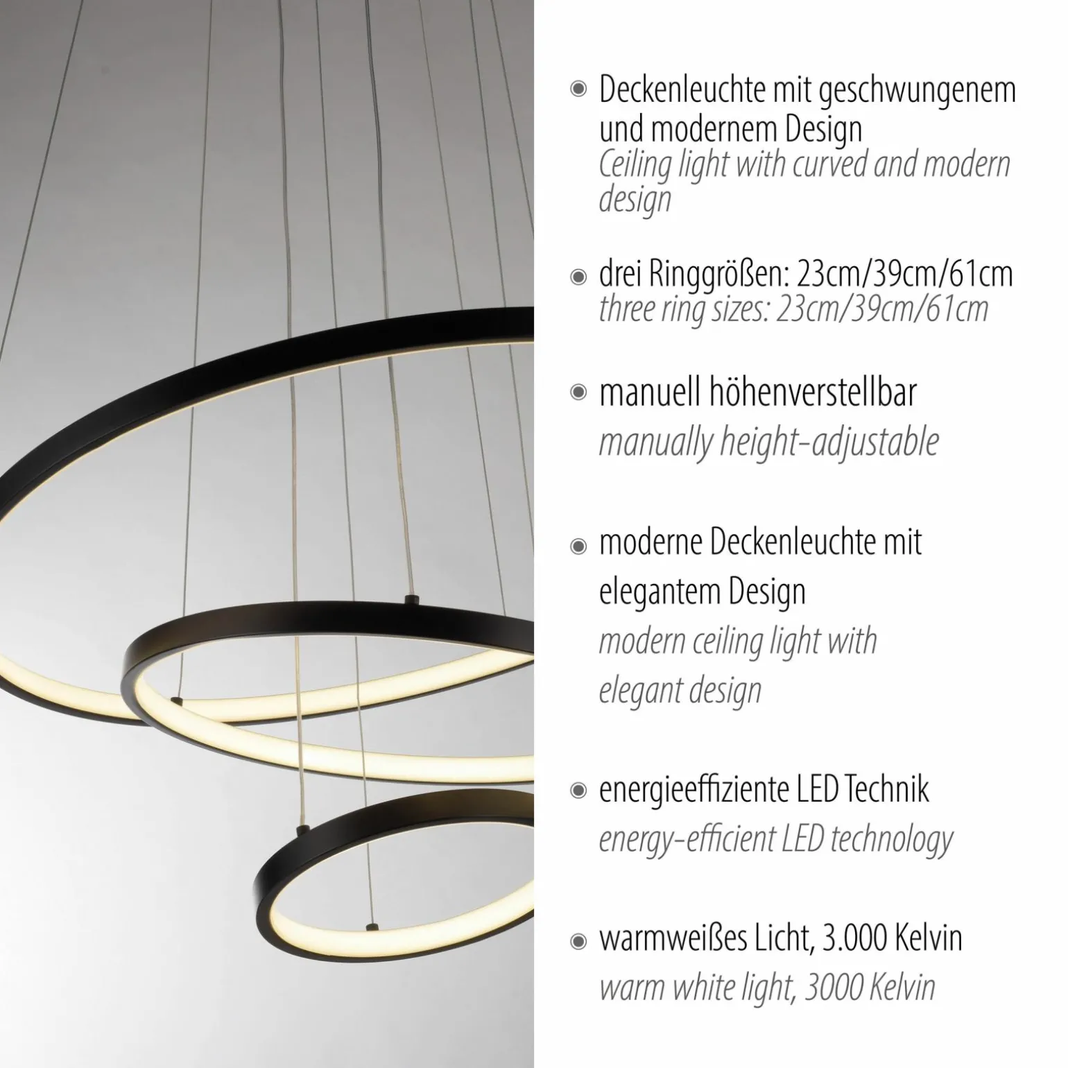 SCHÖNER WOHNEN LED-Pendelleuchte 1flg schwarz