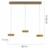 SCHÖNER WOHNEN LED-Pendelleuchte 3flg beige