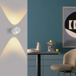 SCHÖNER WOHNEN LED-Wandleuchte 2flg weiß