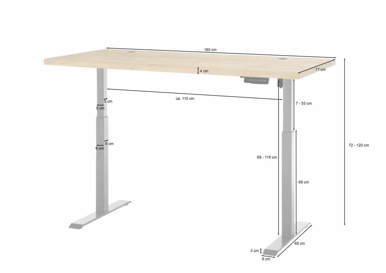 Schreibtisch elektronisch braun