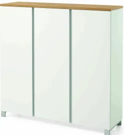 Schuhkommode silberfarbenbraunweiß