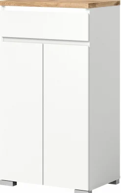 Schuhschrank braunsilberfarbenweiß