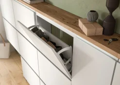 Schuhschrank braunsilberfarbenweiß