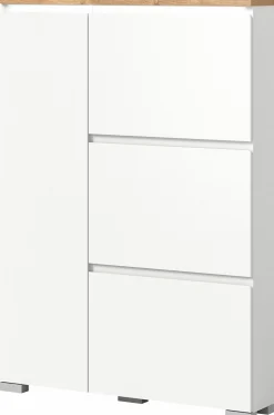 Schuhschrank braunsilberfarbenweiß