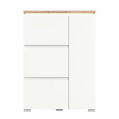 Schuhschrank braunsilberfarbenweiß