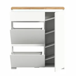 Schuhschrank braunsilberfarbenweiß