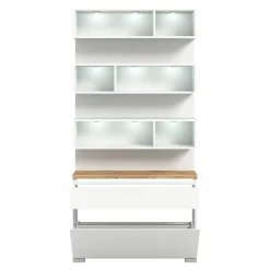 Schuhschrank braunsilberfarbenweiß