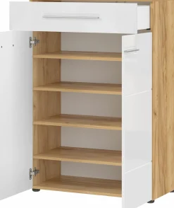 Schuhschrank braunweiß